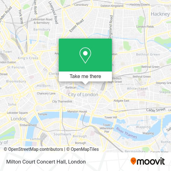 How to get to Milton Court Concert Hall in City Of London by bus, Tube