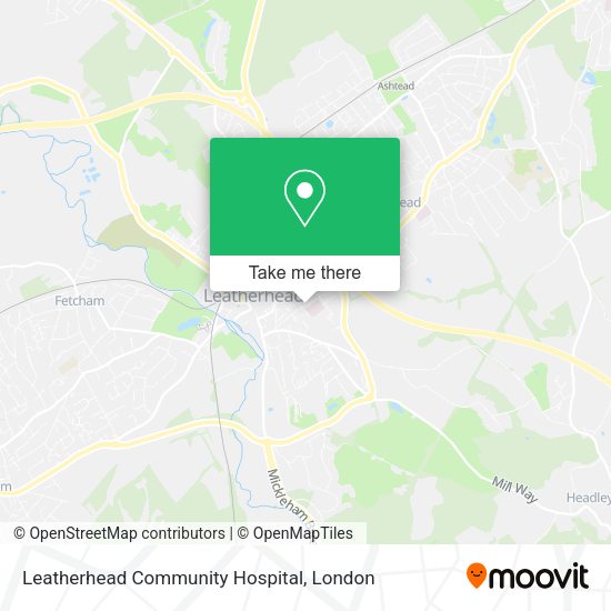 How to get to Leatherhead Community Hospital by bus or train?