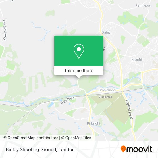 How to get to Bisley Shooting Ground in Guildford by bus or train?