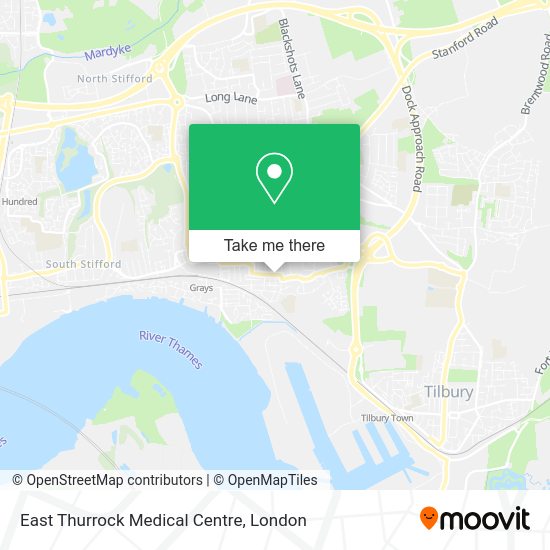 How to get to East Thurrock Medical Centre in Grays by bus, train, Tube or DLR?