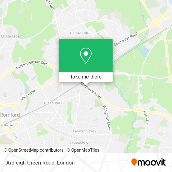 How to get to Ardleigh Green Road in Harold Wood by bus, train or Tube?