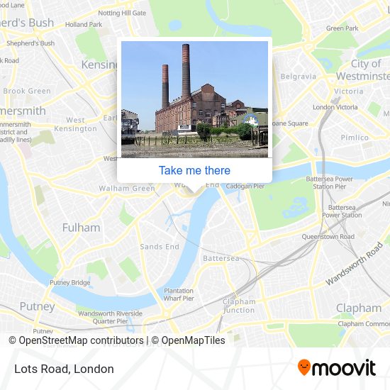 How to get to Lots Road in Chelsea by bus, Tube or train?