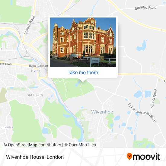 How to get to Wivenhoe House in Colchester by bus or train?
