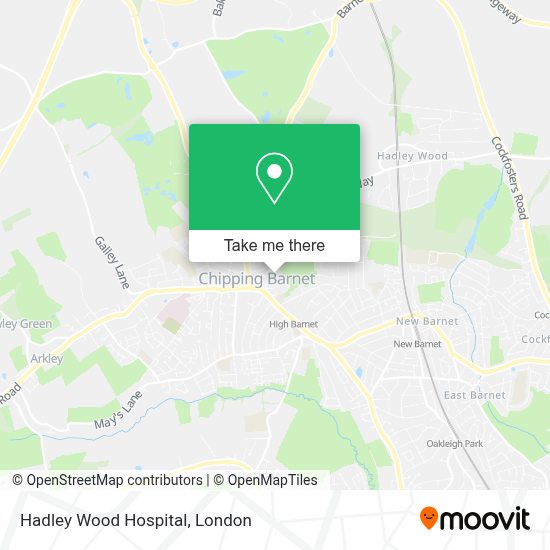 How to get to Hadley Wood Hospital in by bus, Tube or train?