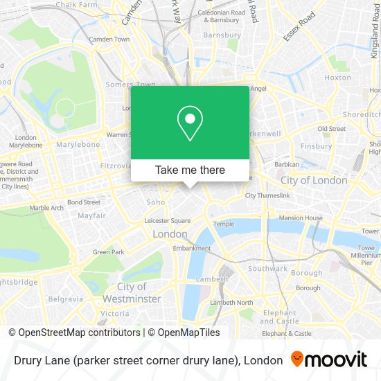 How to get to Drury Lane (parker street corner drury lane) in Covent