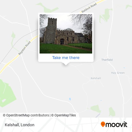 How to get to Kelshall in North Hertfordshire by train, bus or Tube?