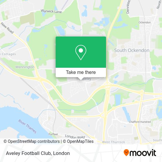 How to get to Aveley Football Club in Thurrock by bus, train or Tube?