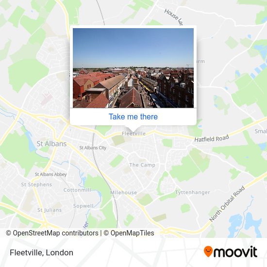 How to get to Fleetville in St Albans by bus or train?