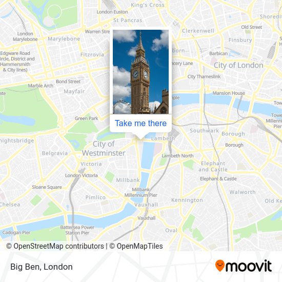 How to get to Big Ben in Westminster by Tube, bus or train?