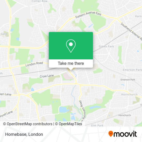 How to get to Homebase in Romford by bus, train, Tube or DLR?