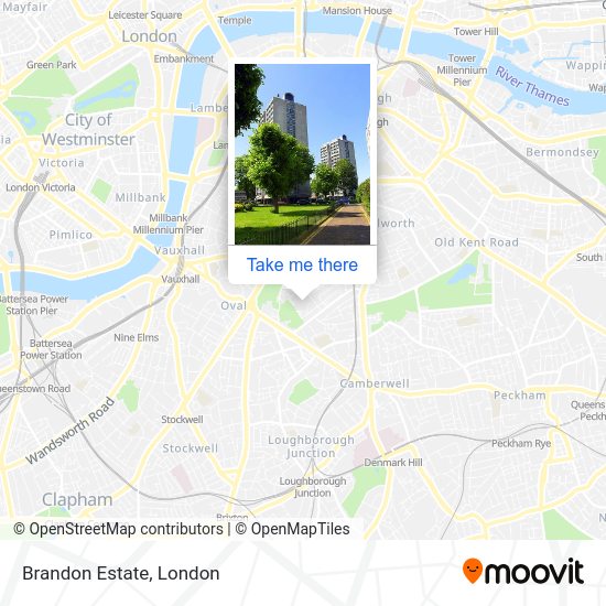 How to get to Brandon Estate in Camberwell by Bus, Tube or Train?