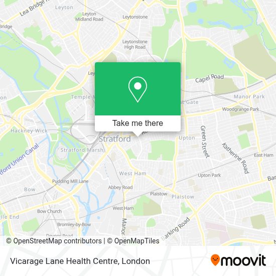 How to get to Vicarage Lane Health Centre in Stratford by bus, Tube or