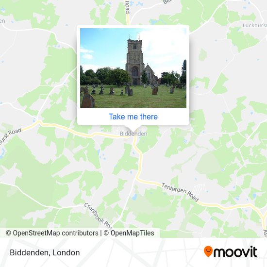 How to get to Biddenden in Ashford by bus or train?