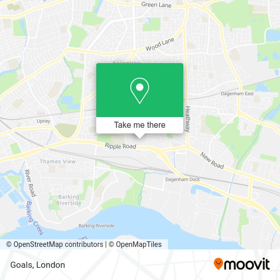 How to get to Goals in Dagenham by bus, train, Tube or DLR?