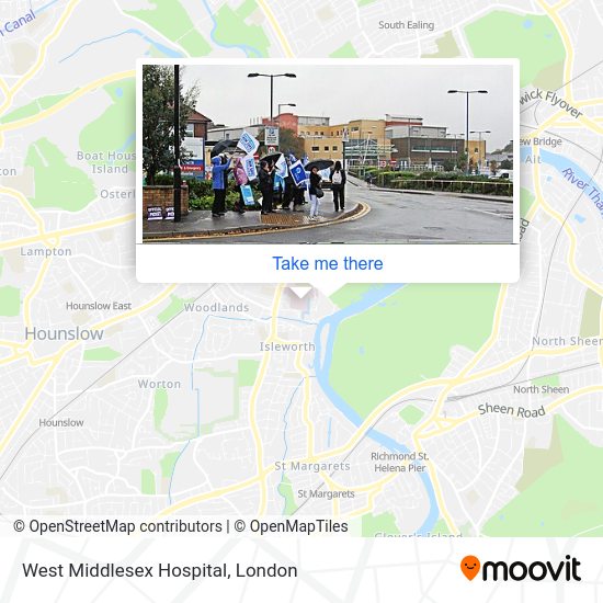 How to get to West Middlesex Hospital in Isleworth by bus, train or Tube?