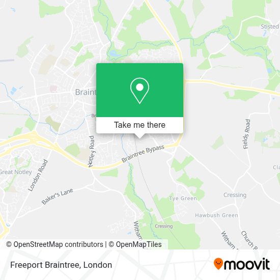 How to get to Freeport Braintree by train or bus?