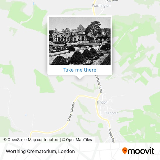 How to get to Worthing Crematorium in Arun by bus or train?