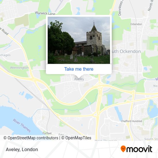 How to get to Aveley in Thurrock by bus, train or Tube?