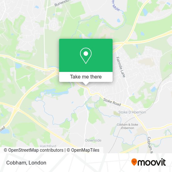 How to get to Cobham in Cobham (Surrey) by bus or train?