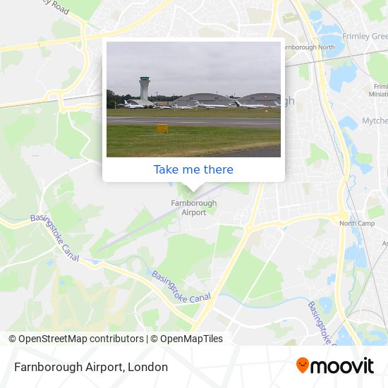 How to get to Farnborough Airport by bus or train?