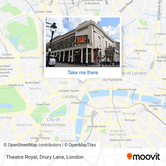 How to get to Theatre Royal, Drury Lane in Covent Garden by bus, Tube