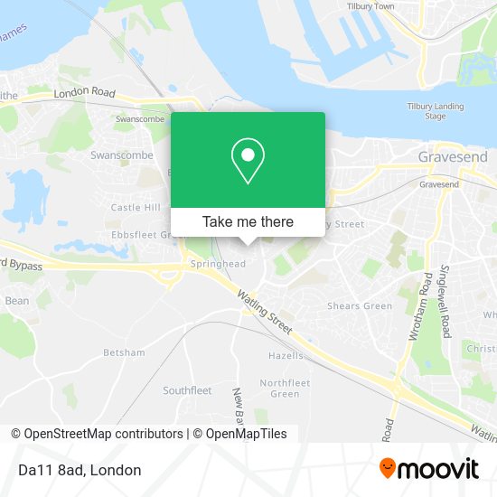 How to get to Da11 8ad in Gravesend by bus, train or DLR?
