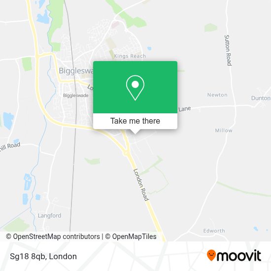 How to get to Sg18 8qb in Biggleswade by bus or train?