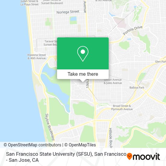 How to get to San Francisco State University (SFSU) in Lakeshore, Sf by