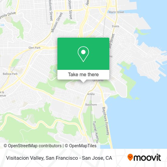 How to get to Visitacion Valley in Visitacion Valley, Sf by Bus or Train?