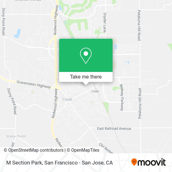 How to get to M Section Park in Rohnert Park by bus, train or ferry?