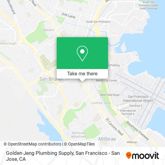 ¿Cómo llegar a Golden Jeng Plumbing Supply en San Bruno en Autobús o BART?