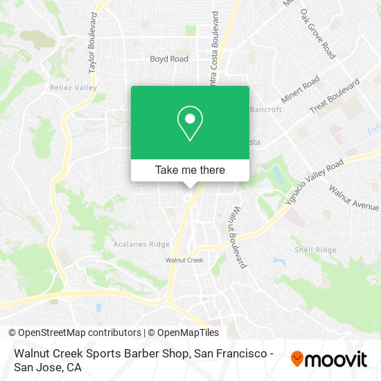 ¿Cómo llegar a Walnut Creek Sports Barber Shop en Autobús o BART?