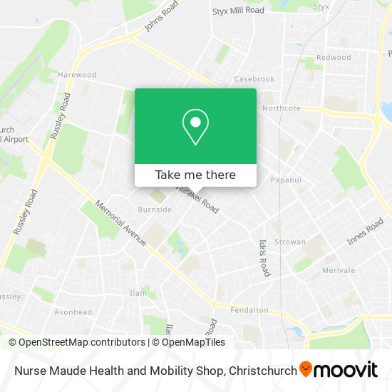 How to get to Nurse Maude Health and Mobility Shop in Christchurch by Bus?
