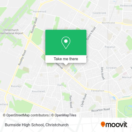 How to get to Burnside High School in Christchurch by bus?