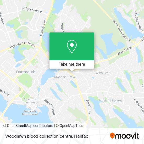 How to get to Woodlawn blood collection centre in Dartmouth East by bus?