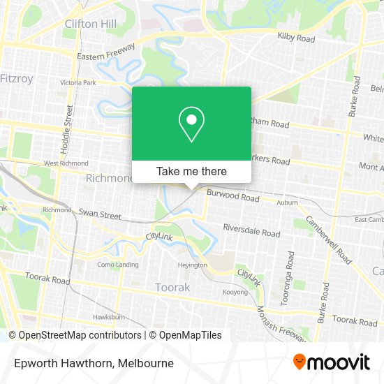 How to get to Epworth Hawthorn by train, bus or tram?
