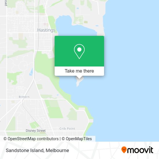 How to get to Sandstone Island in Bittern by Train or Bus?