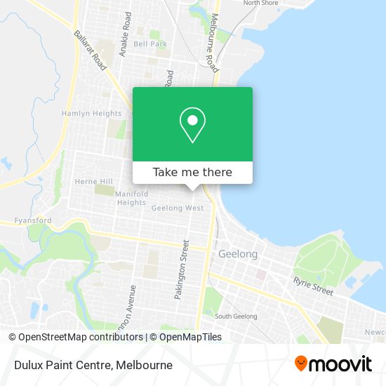 How to get to Dulux Paint Centre in Geelong West by Train or Bus?