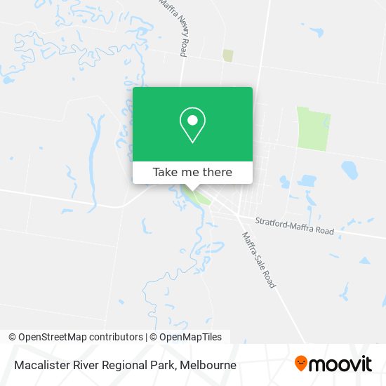 How to get to Macalister River Regional Park in Maffra by Bus or Train?