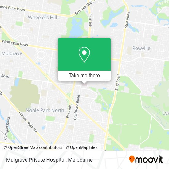 How to get to Mulgrave Private Hospital by bus or train?