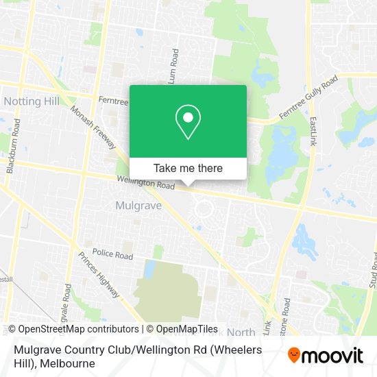 How to get to Mulgrave Country Club / Wellington Rd (Wheelers Hill) by bus or train?