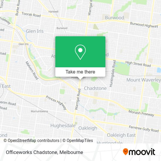 How to get to Officeworks Chadstone by Train, Bus or Tram?