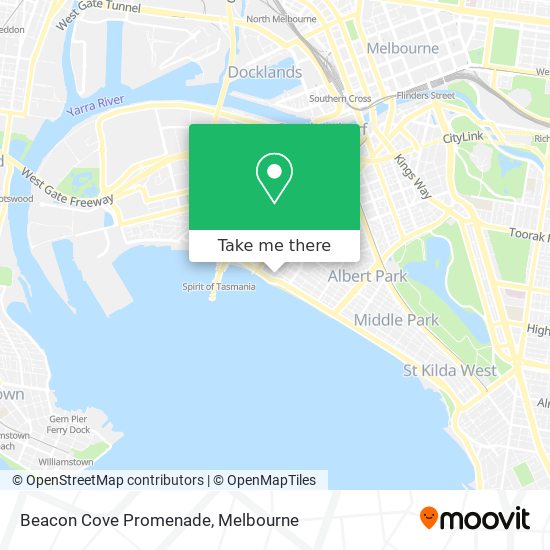 How to get to Beacon Cove Promenade in Port Melbourne by Bus, Train or