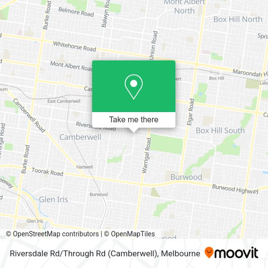 How to get to Riversdale Rd / Through Rd (Camberwell) by bus, tram or