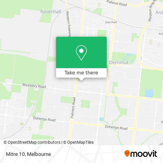 How to get to Mitre 10 in Derrimut by Bus or Train?