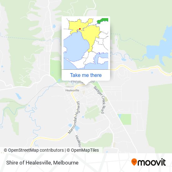How to get to Shire of Healesville in Melbourne by Bus or Train?