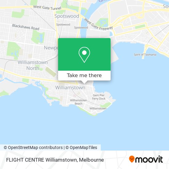 How to get to FLIGHT CENTRE Williamstown by Train, Bus or Tram?