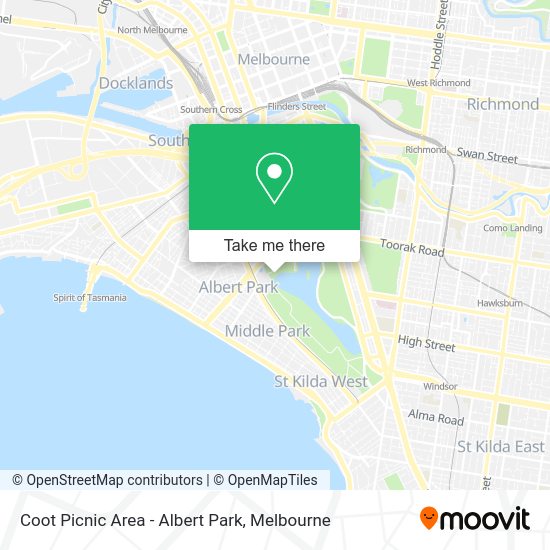 How to get to Coot Picnic Area Albert Park by Bus, Tram or Train?