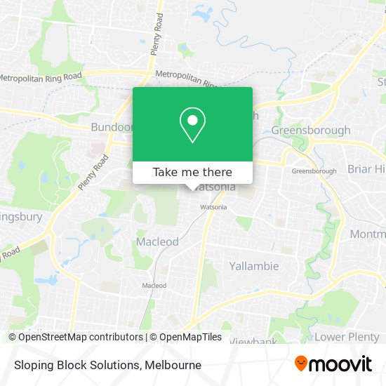 How to get to Sloping Block Solutions in Watsonia by Bus, Train or Tram?