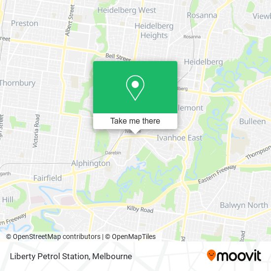 How to get to Liberty Petrol Station in Ivanhoe by Train, Bus or Tram?